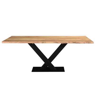 Table à manger rectangulaire industrielle en bois massif et métal noir L200 cm VALLEY MILIBOO