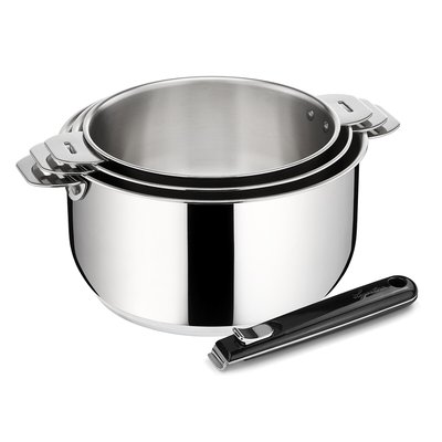 3 casseroles avec poignée amovible Salvaspazio LAGOSTINA