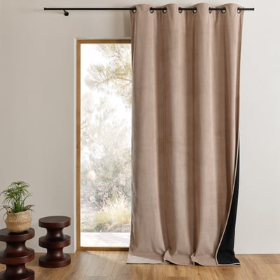 Rideau en velours côtelé thermique et obscurcissant à œillets - QABANE HOME MAISON