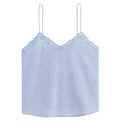 Топ на тонких бретелях с вышивкой LA REDOUTE COLLECTIONS
