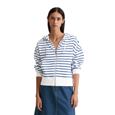 Veste à rayures à capuche relaxed en pur coton organique MARC O’POLO DENIM