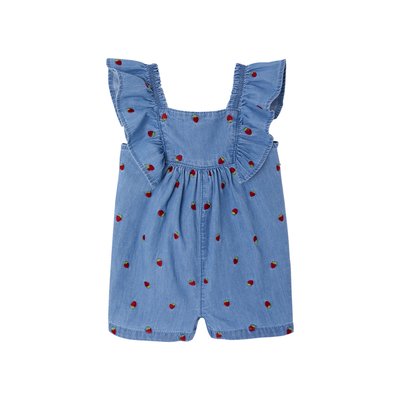 Combishort en denim léger VERTBAUDET