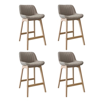 Lot de chaises d'îlot et bar en chêne et assise tissu bouclette 65cm MILK MOB IN