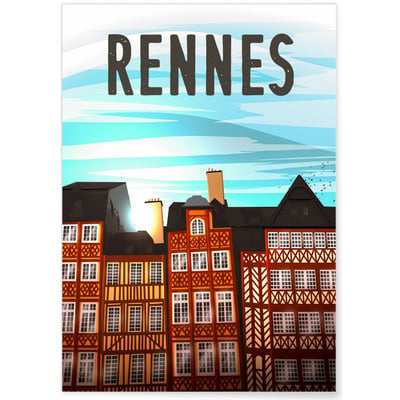 Affiche ville Rennes jour L'AFFICHERIE