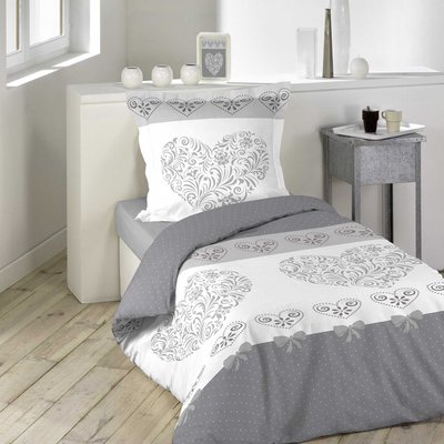 Parure housse de couette 140 x 200 cm Modele Amoureux DOUCEUR D'INTÉRIEUR