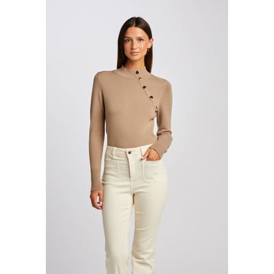 Pull manches longues boutons décoratifs MORGAN