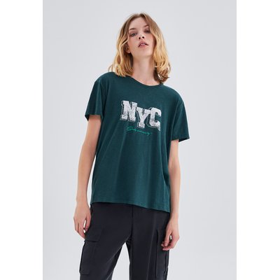 Tee-shirt bio à message clouté IKKS