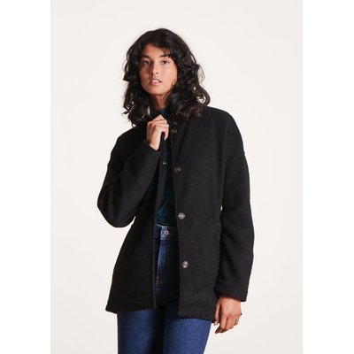 Manteau court ceinturé en laine LA FEE MARABOUTEE