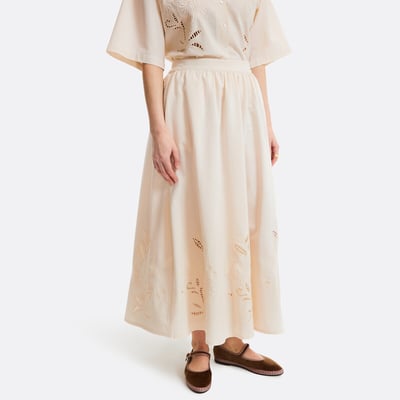Gonna lunga ricamata e traforata LA REDOUTE COLLECTIONS