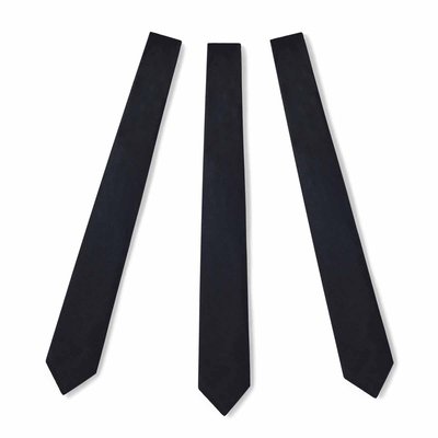 Lot de 4 Cravates Unies en Satin - Noir DRAEGER PARIS