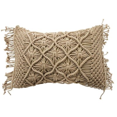 Coussin macramé en coton tressé  nude MACRAME THE DECO FACTORY