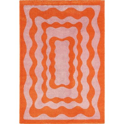 Tapis intérieur à poils longs Swing 382 orange 160 x 230 cm JARDINDECO
