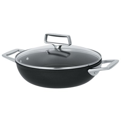 Sauteuse aluminium à anses fixes avec couvercle en verre CASTEL'PRO CRISTEL