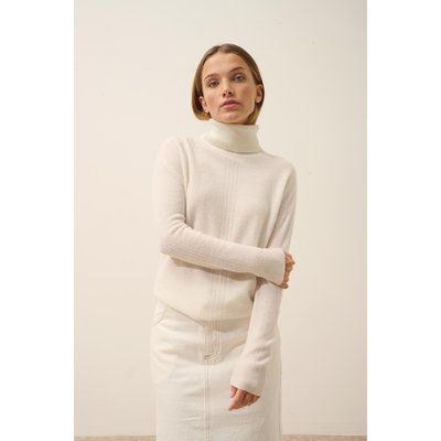Pull Col Roulé Ivoire Orianne JUST CASHMERE