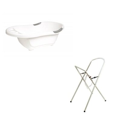 Baignoire bébé blanche avec vidange + support à pied DBB REMOND