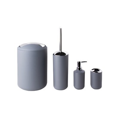 4 Piece Slate Grey Bathroom Accessories Set SO'HOME