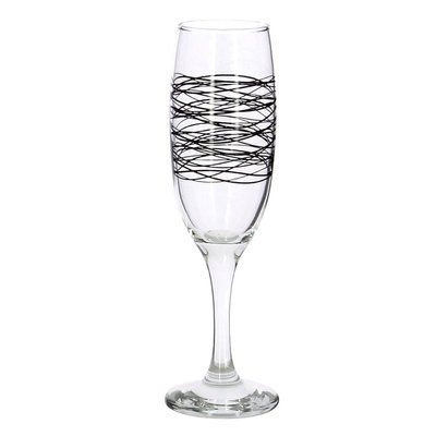 Lot de 6 flutes en verre 22cl, SERPENTIN NOVASTYL