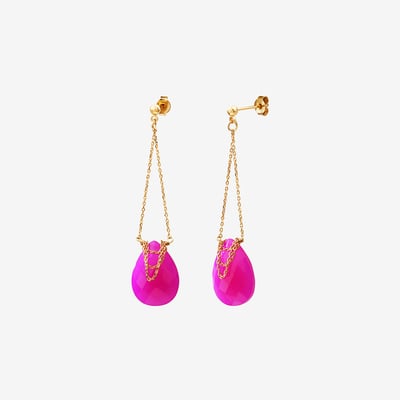 Boucles d'oreilles solange onyx rose CAROLINE NAJMAN