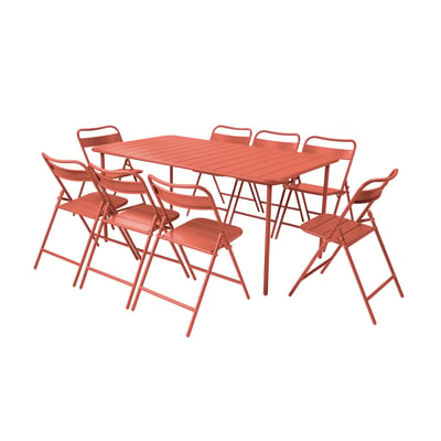 Table de jardin métal + 8 assises AMELIA SWEEEK