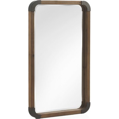 Miroir bois et métal  style industriel à suspendre RECOLLECTION