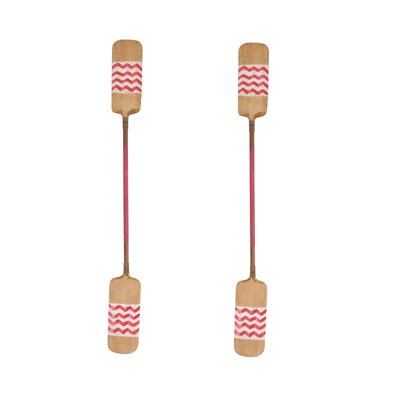 Lot de 2 pagaies en bois avec rayures NOW'S HOME