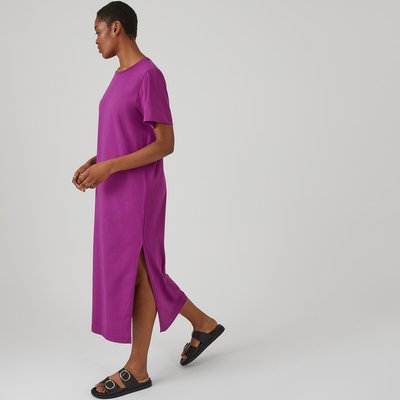 Midaxi T-Shirt Dress with Crew Neck and Short Sleeves LA REDOUTE COLLECTIONS