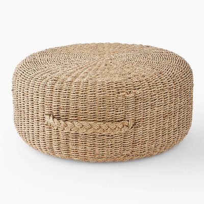 Pouf rigide rond, 45xH20 cm, en jonc de mer MONOPRIX
