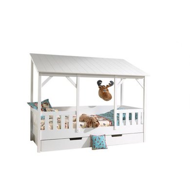 Lit cabane avec toit + lit gigogne VIPACK