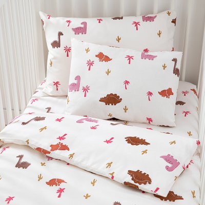 Taie d'oreiller bébé en coton, Dino Pop rose LA REDOUTE INTERIEURS