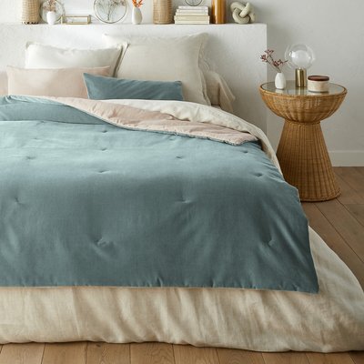 Edredon matelassé velours coton lin uni, Velvet LA REDOUTE INTERIEURS