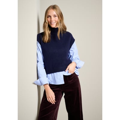 Pull col montant effet chemise LOLALIZA