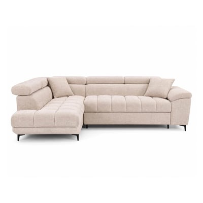 Canapé angle gauche convertible velours texturé, CAMILLE BEST MOBILIER