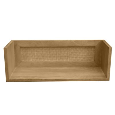 Étagère tablette murale en bois manguier massif et cannage rotin L60 cm ACANGE MILIBOO