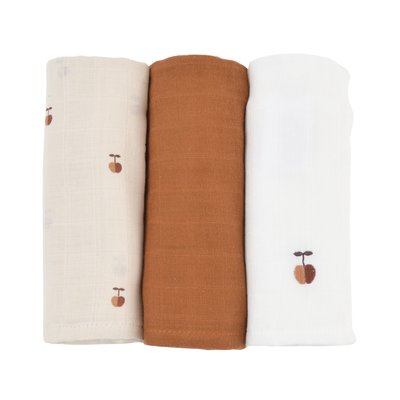 Lot de 3 langes coton bio POM POUCE LITTLE CREVETTE