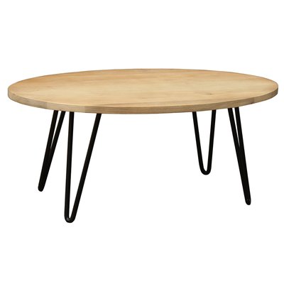 Table basse ovale bois manguier massif  L100 cm VIBES MILIBOO