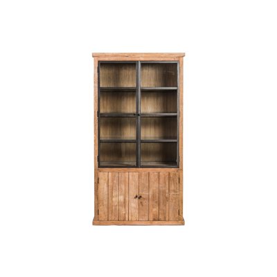 Buffet vaisselier en bois recyclé et métal 4 portes éclairage LED - LINAS HELLIN, DEPUIS 1862