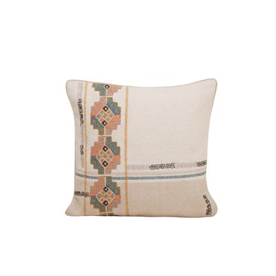 Housse de coussin en Jacquard de coton et broderie ethnique  ITZEL MADURA