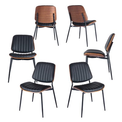 Lot de 6 chaises de salle à manger avec dossier bois courbé, FORDY MEUBLES COSY