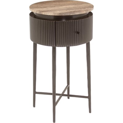 Table d'appoint ronde RUSSO en pierre RECOLLECTION