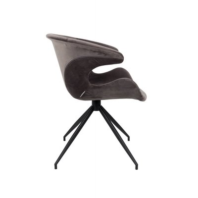 Fauteuil design velours Mia, ZUIVER