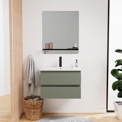Meuble simple +vasque+robinet+miroir SORRENTO MOB IN