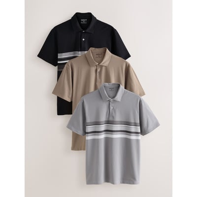 Polo en jersey à manches courtes, lot de 3 NEXT