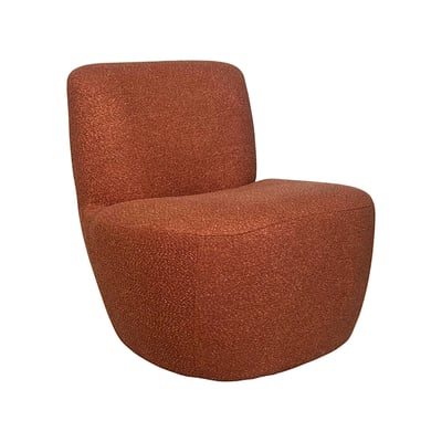 Fauteuil arrondi tissu bouclettes terracotta MALMOE PIER IMPORT