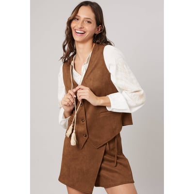 Gilet sans manches femme en suèdine CLARISSA DEELUXE
