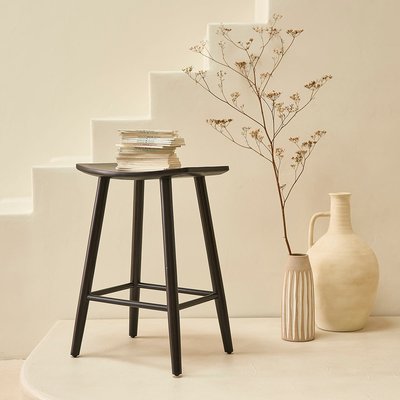 Tabouret en teck massif noir 65 cm  AMBRE BERAH GETAH
