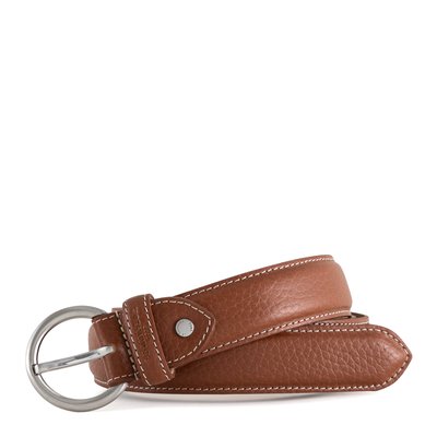 Ceinture femme avec boucle ronde en cuir grainé LE TANNEUR