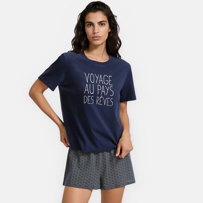 Tweedelige pyjashort van katoenen jersey SO'HOME