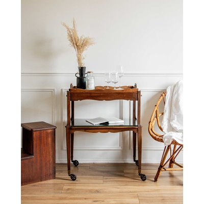 Desserte en bois et verre Henriette N°107 - Bon état DEBONGOUT