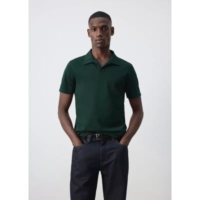 Polo en mélange de coton coupe ajustée MANGO MAN