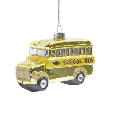 Suspension décorative de noël school bus en verre H7 SIA DECO